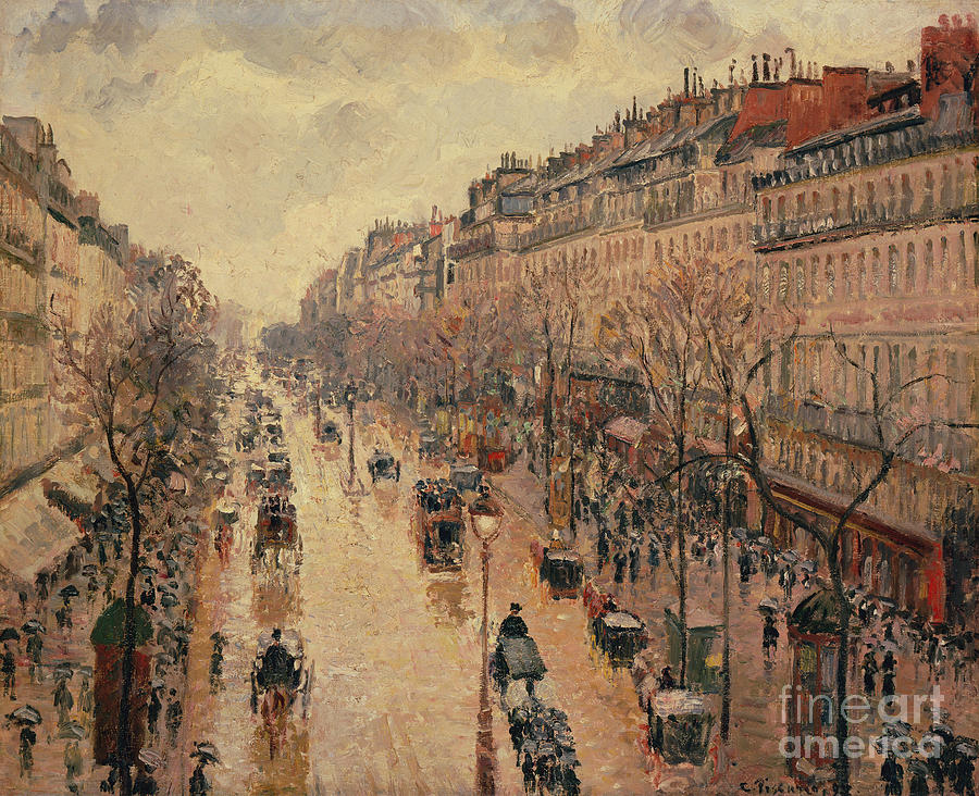 Paris Painting - The Boulevard Montmartre, 1893 by Camille Pissarro by Camille Pissarro