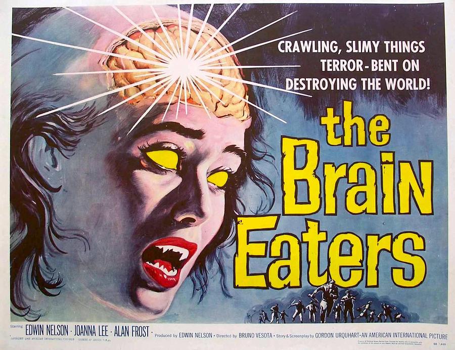 MOVIE FILM Brain Eaters Sci Fi Horror ALIEN Nelson USA Framed Art Print b12x3333 