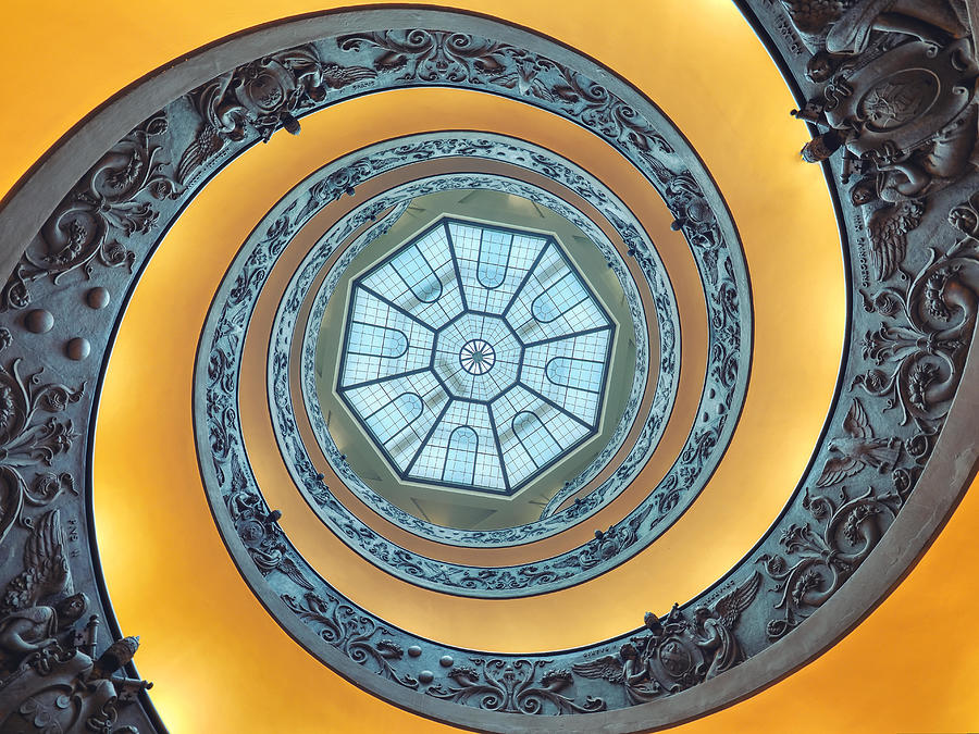 Abstract Photograph - The Bramante Staircase Is A Double by Daniel Chetroni