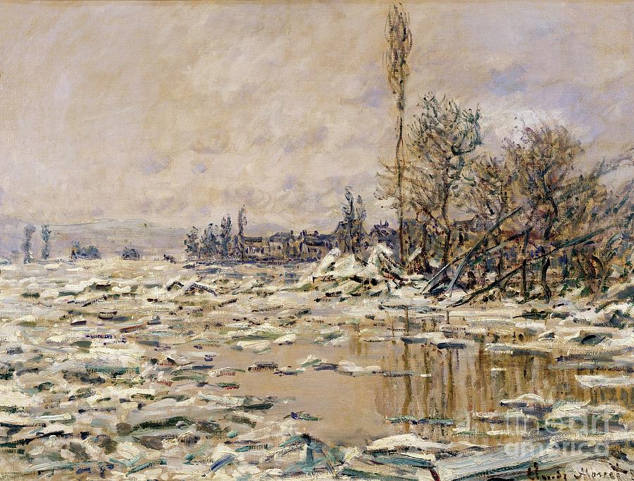 The Break Up Of The Ice By Monet Painting by Claude Monet