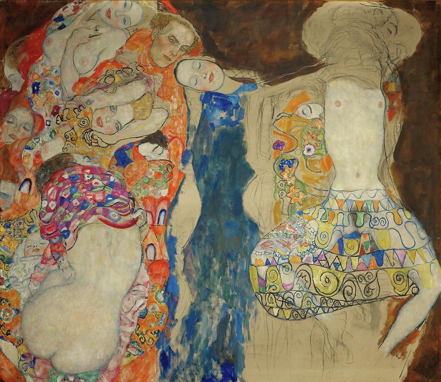 The Bride. Oil on canvas -1917-1918- -unfinished- 166 x 190 cm. Painting by Gustav Klimt -1862-1918-