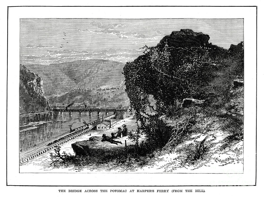 The Bridge Across The Potomac Drawing by Print Collector