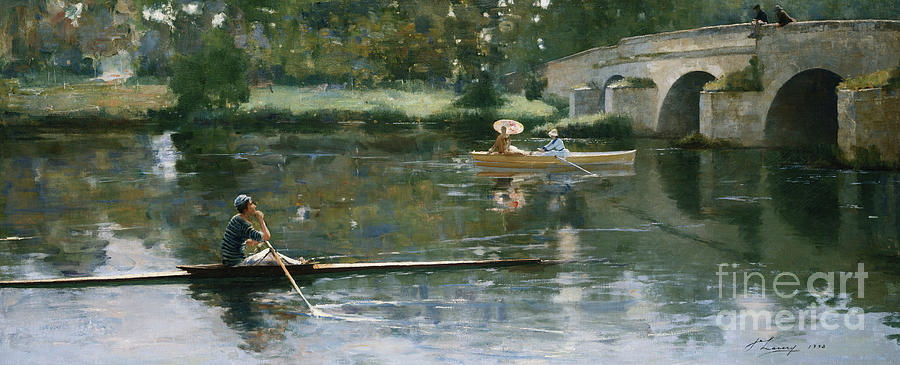The Bridge At Grez, 1883 Painting by John Lavery