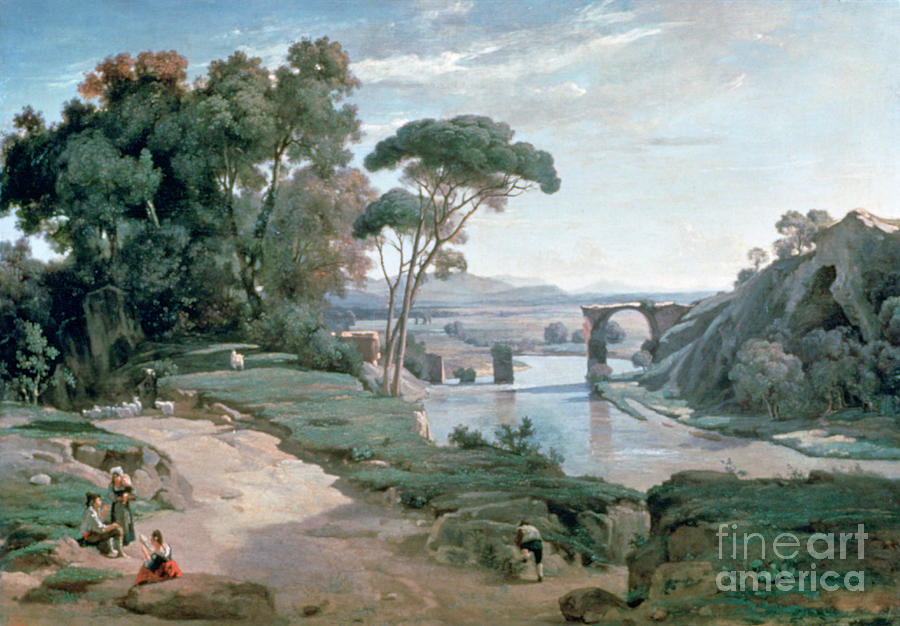 The Bridge At Narni, 1827. Artist Drawing by Print Collector
