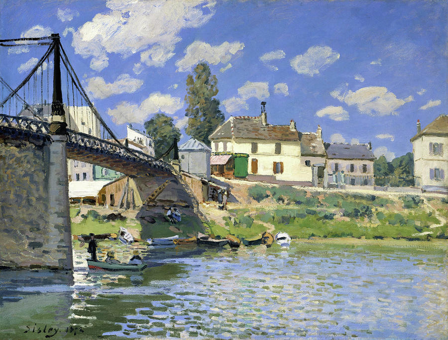 Alfred Sisley Painting - The Bridge At Villeneuve-la-garenne - Digital Remastered Edition by Alfred Sisley Alfred Sisley Painting - The Bridge At Villeneuve-la-garenne - Digital Remastered Edition by Alfred Sisley