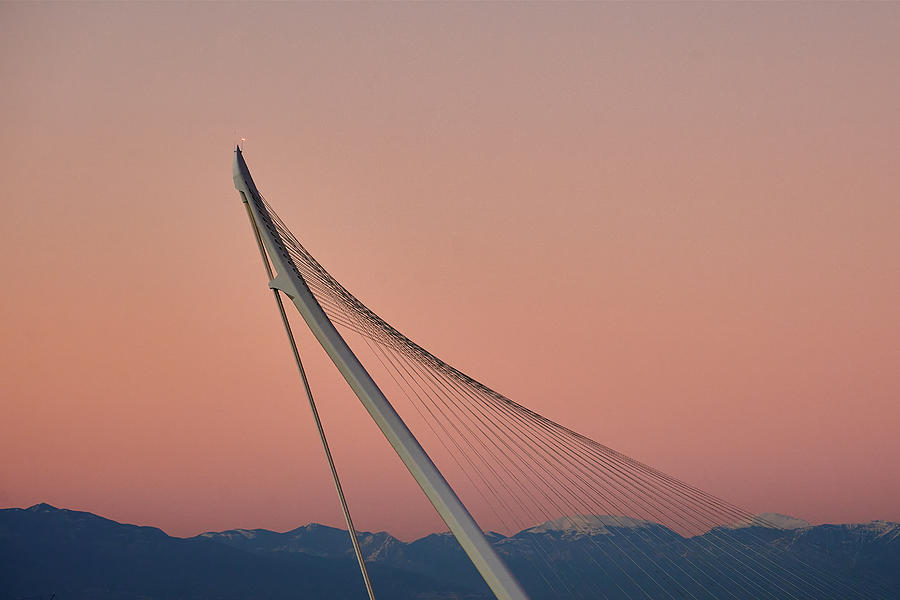 Mountain Photograph - The Bridge Of Calatrava And The Pollino Mountains by Alessandro Mari