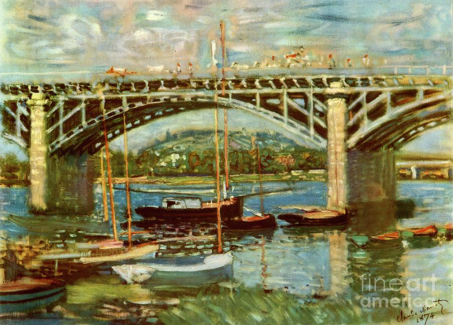 The Bridge Over The Seine At Argenteuil Drawing by Print Collector