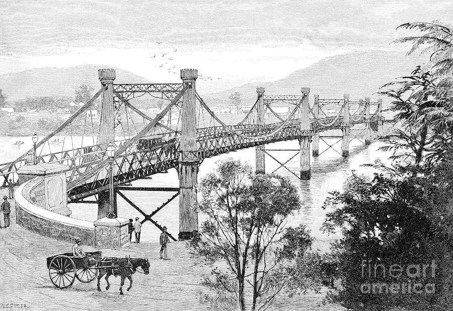 The Bridge, Rockhampton, Queensland Drawing by Print Collector