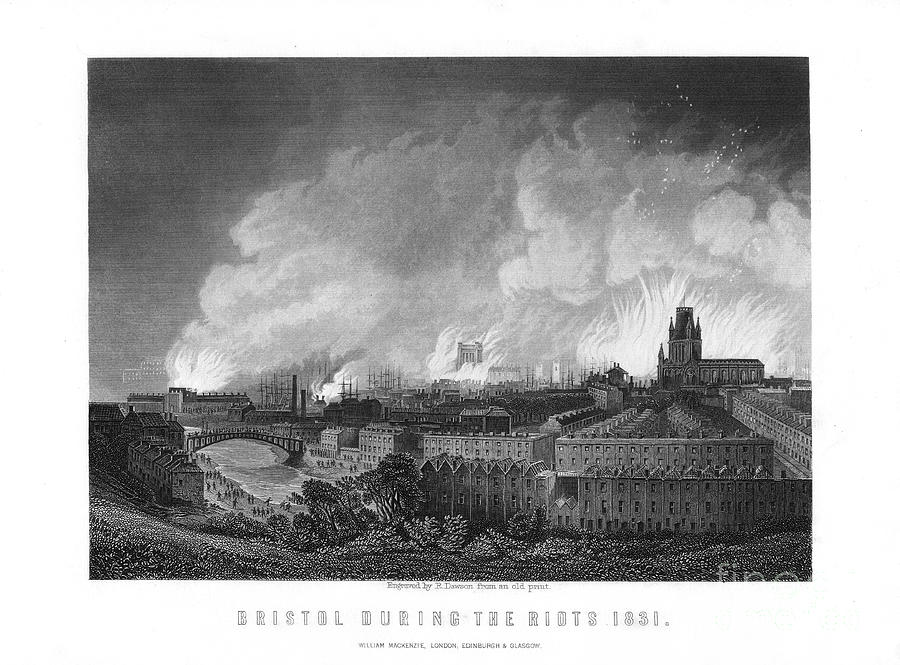 The Bristol Riots Of 1831, 1893.artist Drawing by Print Collector