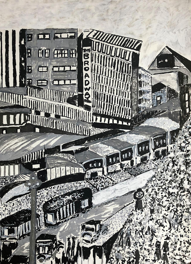 The Broadway . LA. 20s Drawing by Dennis Ellman