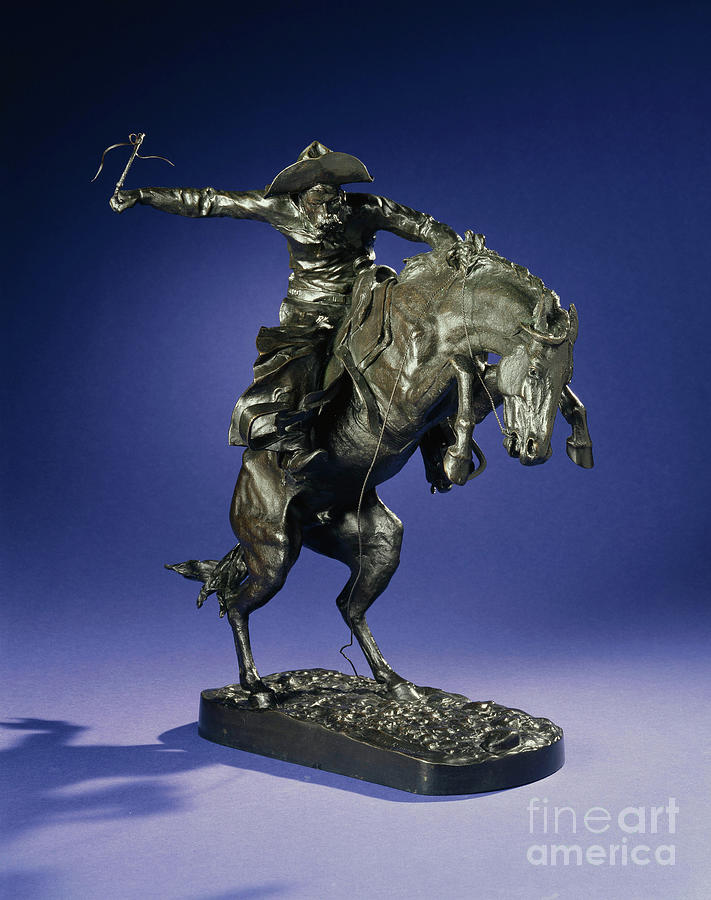 The Bronco Buster, Bronze With Greenish Brown Patina Photograph by ...