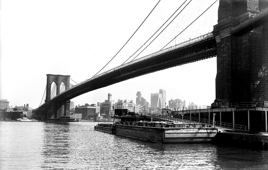 The Brooklyn Bridge Stretches Across Photograph by New York Daily News Archive