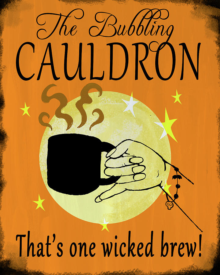 Halloween Mixed Media - The Bubbling Cauldron by Valarie Wade