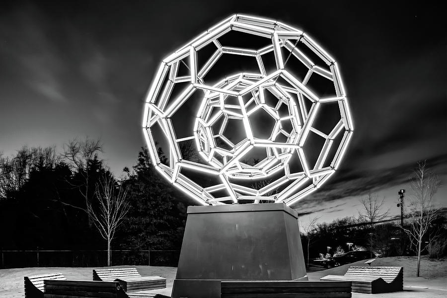 Black And White Photograph - The Buckey Ball in Black and White - Northwest Arkansas by Gregory Ballos