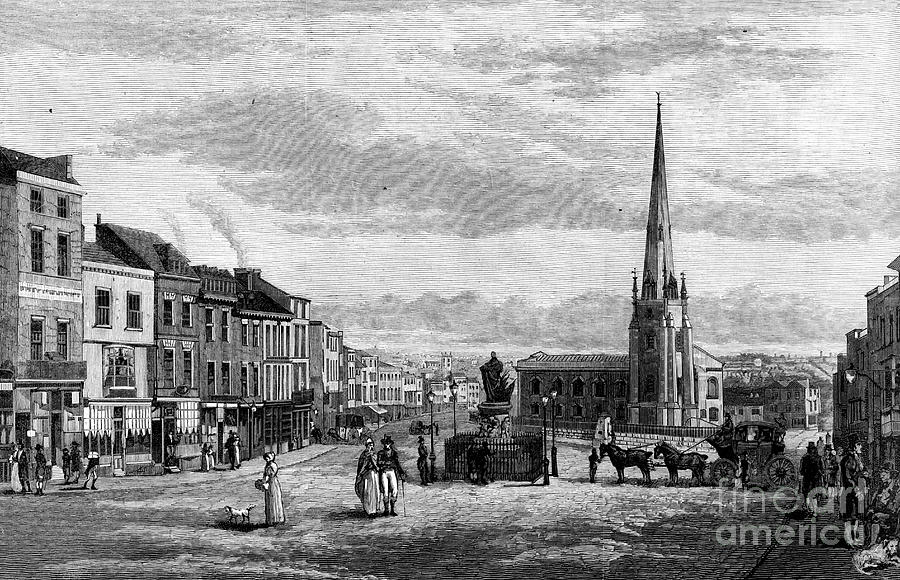 The Bull Ring, With St Martins Church Drawing by Print Collector