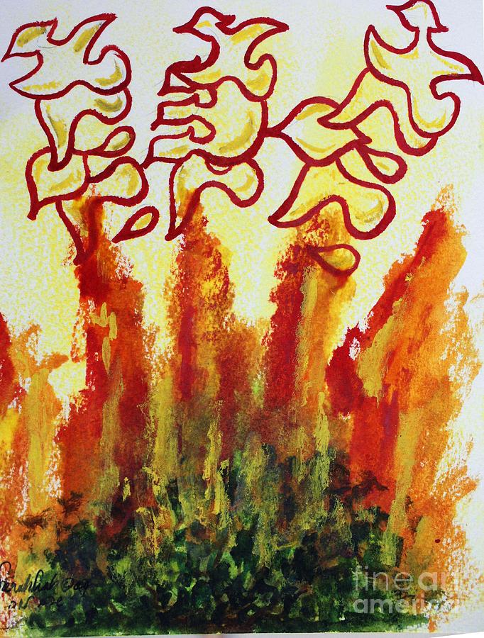 The Burning Bush . Painting by Hebrewletters SL