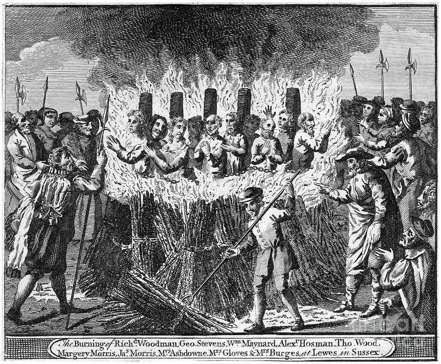 The Burning Of Richard Woodman And Nine Drawing by Print Collector