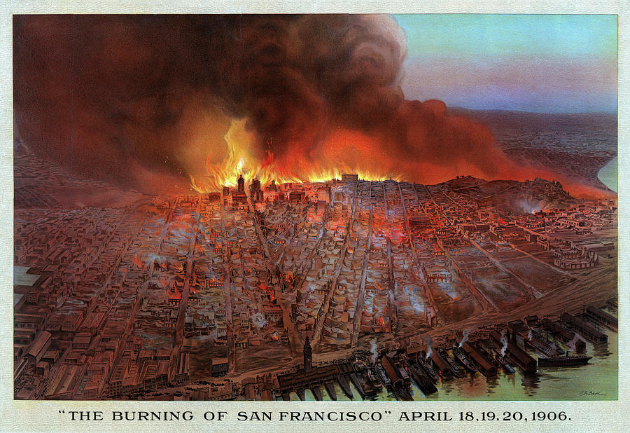 The Burning of San Francisco April 18, 19, 20, 1906 Painting by Unknown The Burning of San Francisco April 18, 19, 20, 1906 Painting by Unknown