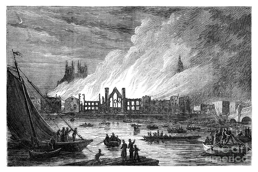 The Burning Of The Houses Drawing by Print Collector