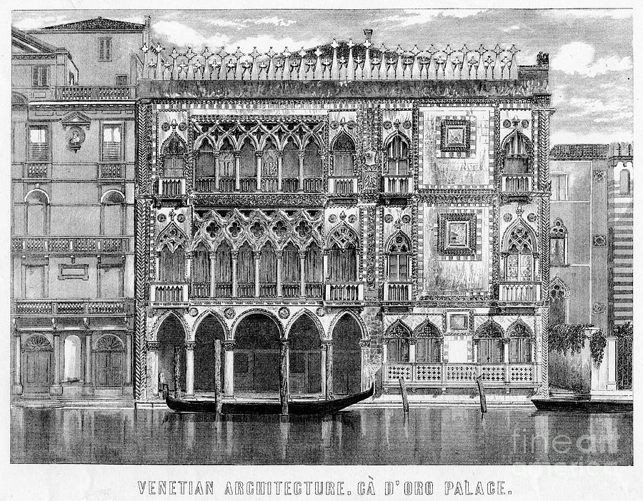 The Ca Doro, Venice, Italy, C19th Drawing by Print Collector