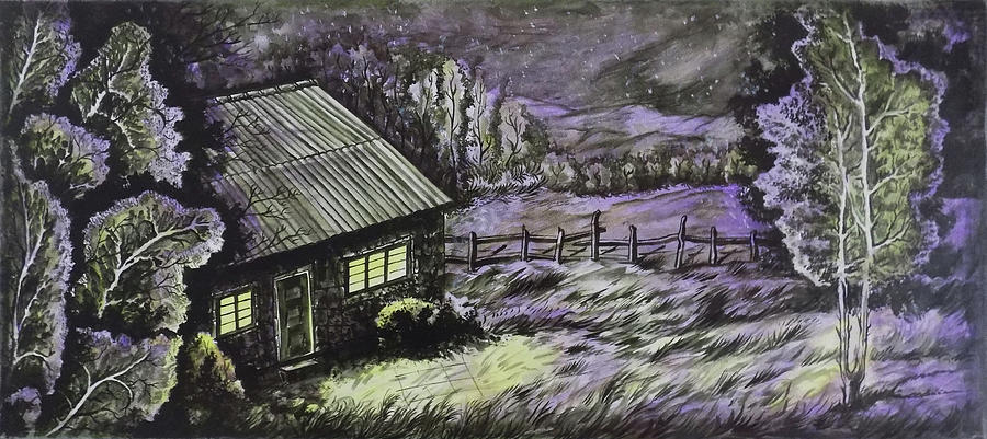 The Cabin In The Woods Drawing By Asp Arts