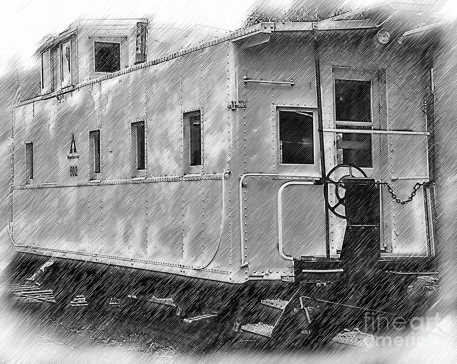 The Caboose Digital Art by Kirt Tisdale