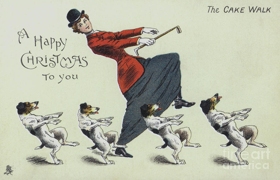 The cake walk, with dogs Drawing by English School