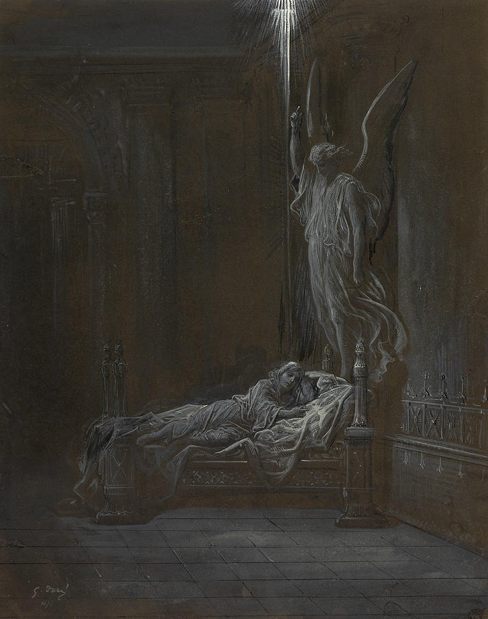 Gustave Dore Drawing - The Calling of Samuel by Gustave Dore
