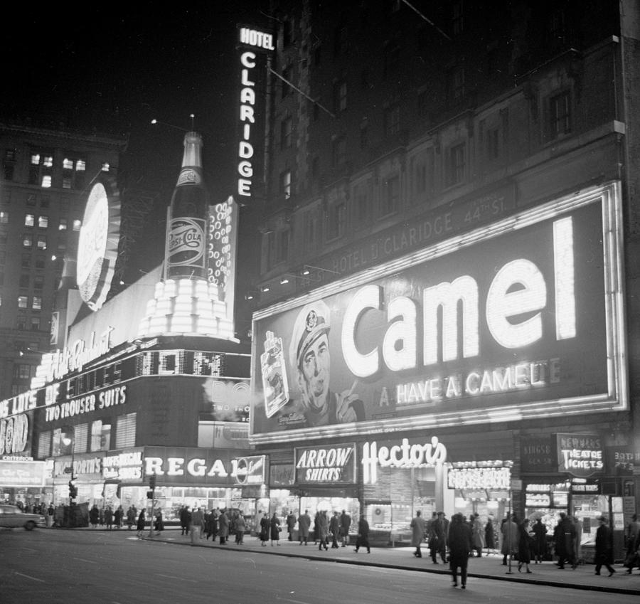 The Camel Cigarette Sign Puffing Away Photograph by New York Daily News Archive