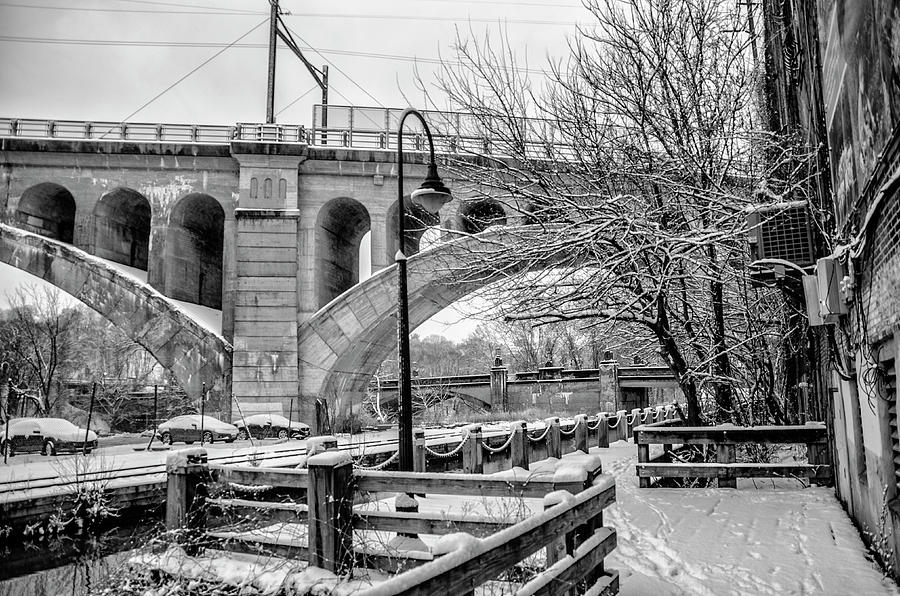 The Canal in Winter - Manayunk Photograph by Bill Cannon