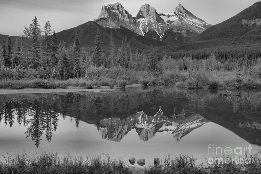 The Canmore Glowing Sisters Black And White Photograph by Adam Jewell