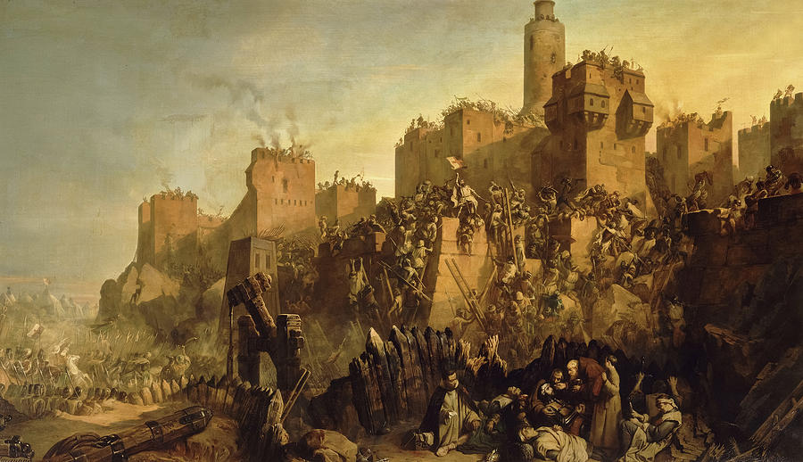 The capture of Jerusalem by Jacques de Molay, Crusade Painting by ...