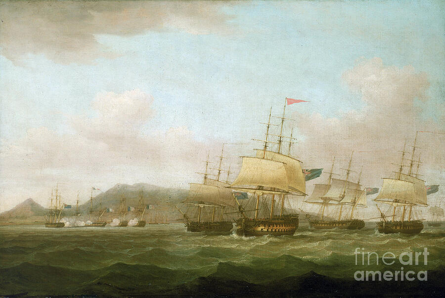 Boat Painting - The Capture Of Saint Paul, Near Bourbon Island Now Reunion Island By The British Fleet, September 21, 1809 by Thomas Whitcombe