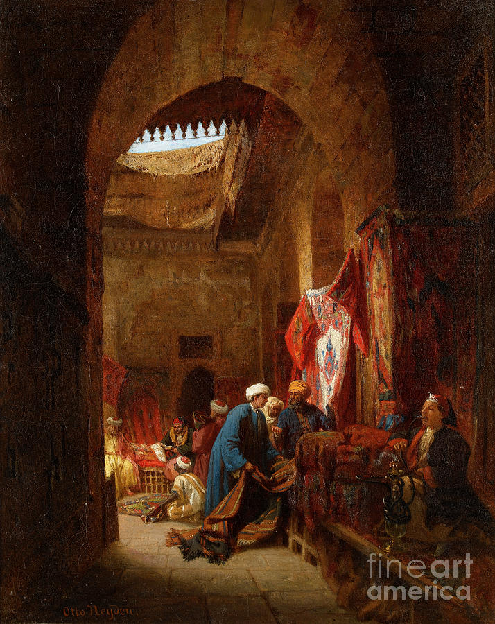 The Carpet Bazaar, Cairo Painting By Otto Johann Heinrich Heyden - Pixels