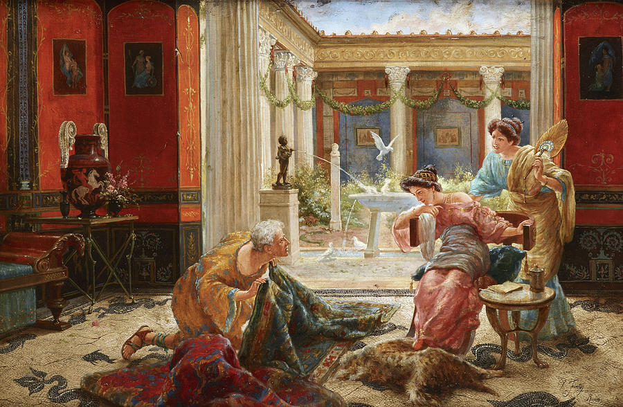 The Carpet Sellers Painting by Ettore Forti