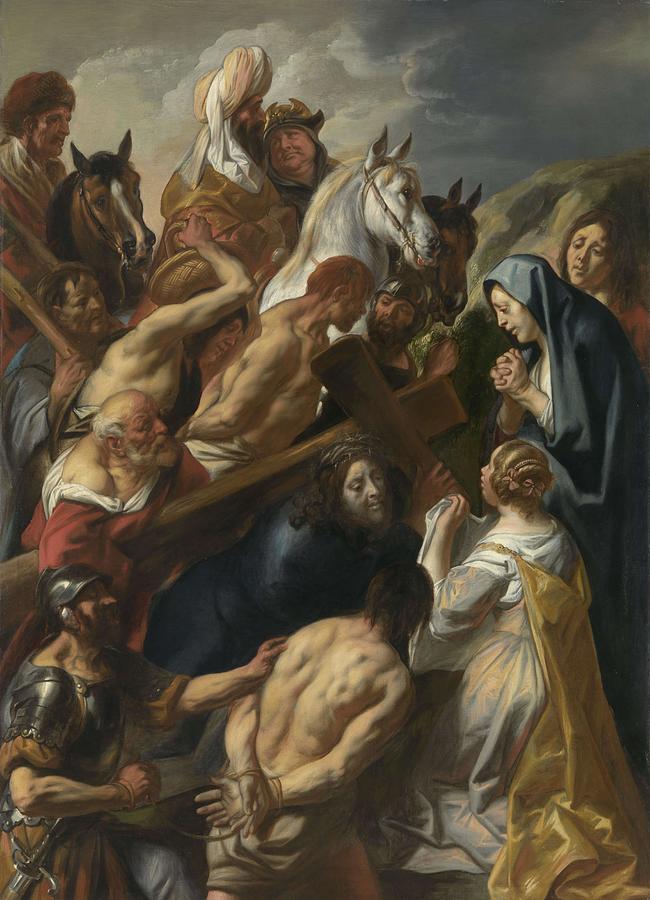 The carrying of the cross. Painting by Jacob Jordaens -I-