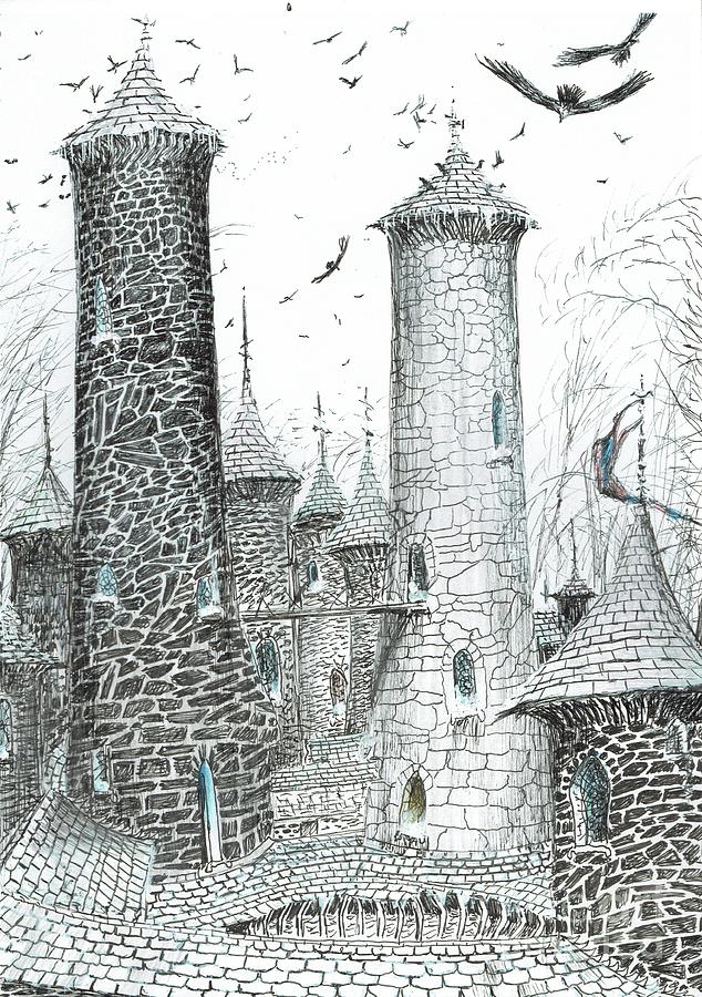 Architecture Painting - The Castle In The Forest Of Findhorn, Towers, 2006 by Vincent Alexander Booth