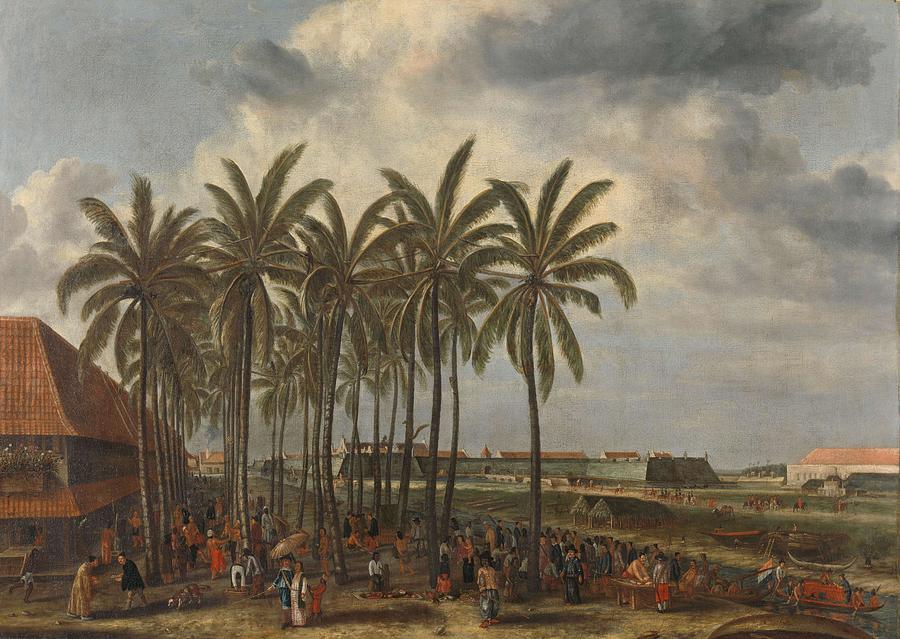 The Castle of Batavia. The Castle of Batavia, seen from Kali Besar West. Painting by Andries Beeckman