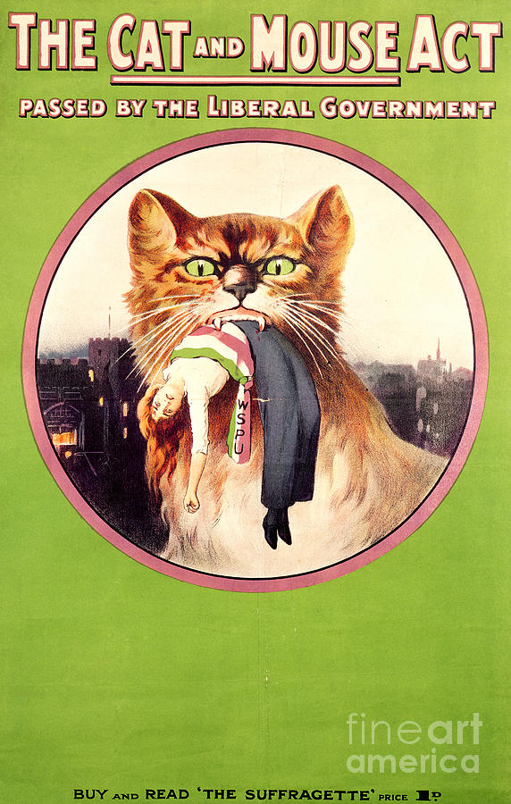 The Cat and Mouse Act, 1913  Painting by English School