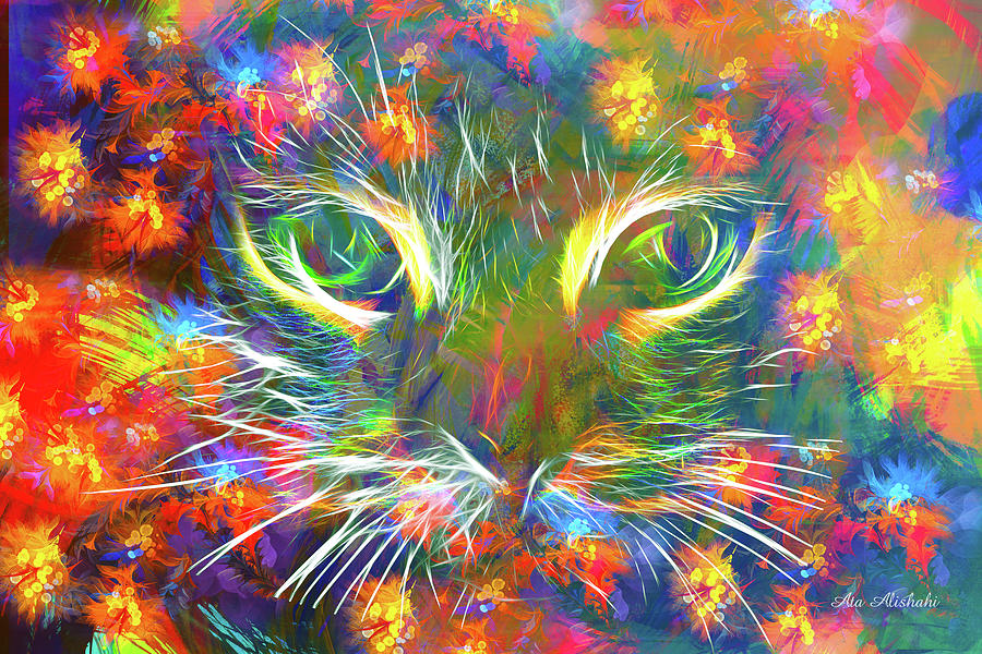 Cat Mixed Media - The Cat Face by Ata Alishahi