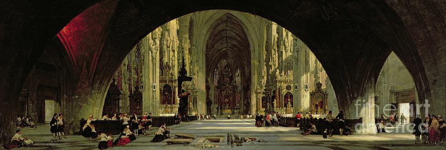The Cathedral Of St. Stephens, Vienna Painting by David Roberts