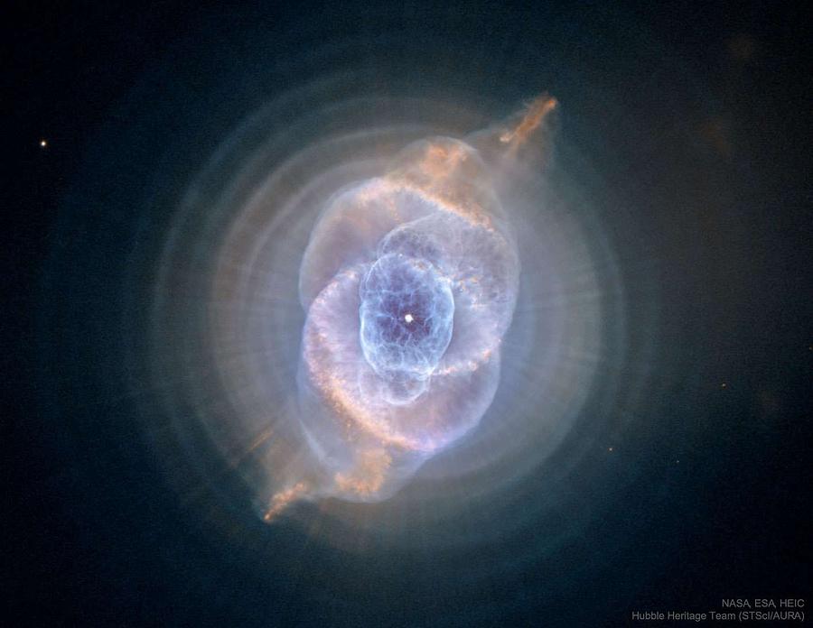 The Cats Eye Nebula from Hubble Painting by Celestial Images