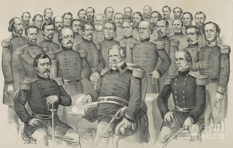 The Champions Of The Union, 1861 Painting by Currier And Ives