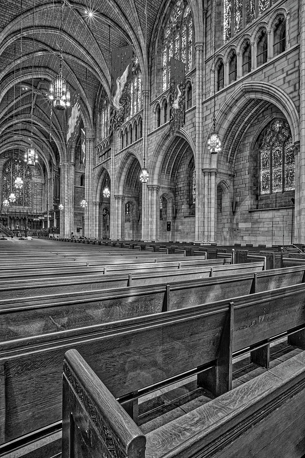 The Chapel At Princeton University BW Photograph by Susan Candelario