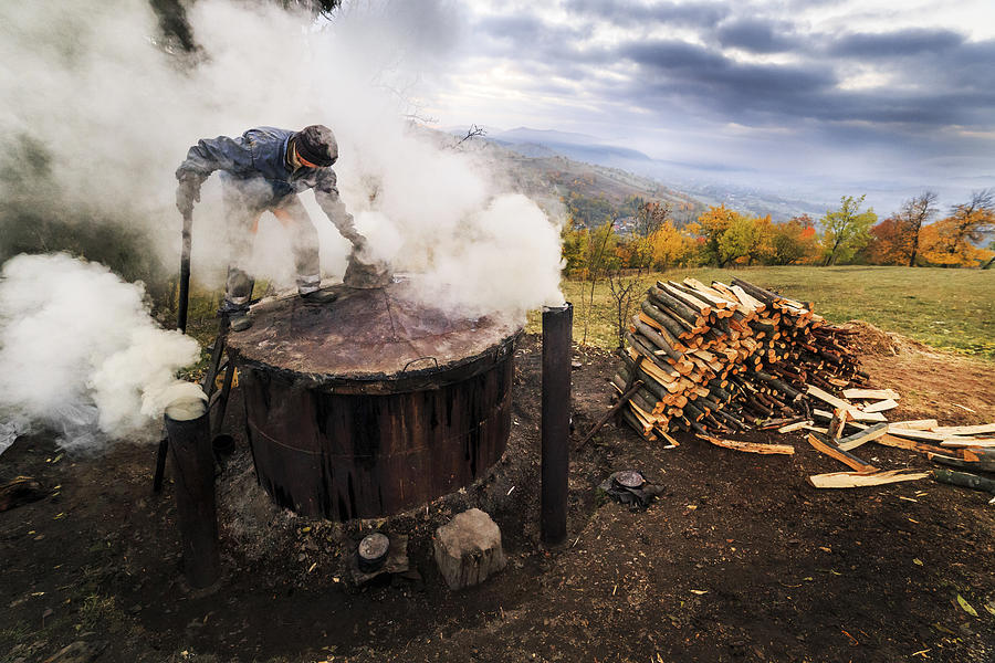 Tree Photograph - The Charcoal Maker by Sveduneac Dorin Lucian