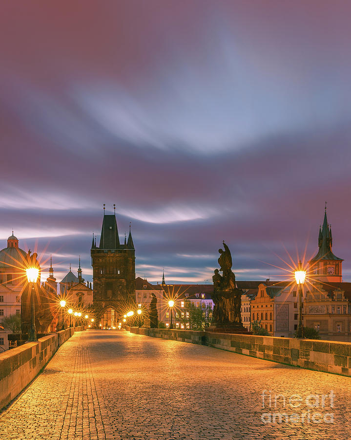 The Charles Bridge in Prague at Dawn Photograph by Henk Meijer Photography