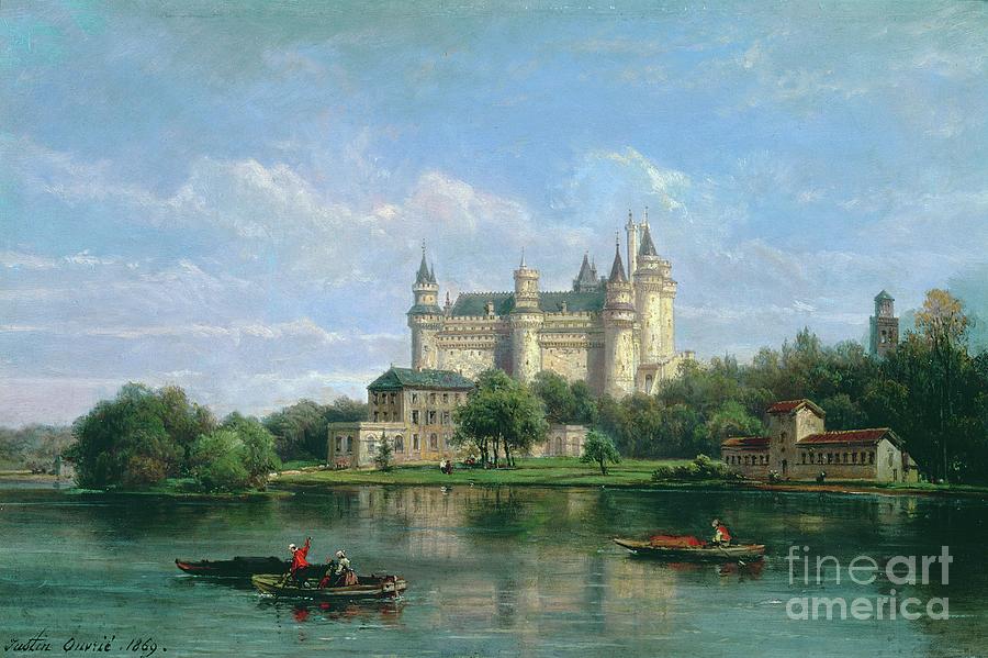 The Chateau De Pierrefonds, 1869 Painting by Pierre Justin Ouvrie