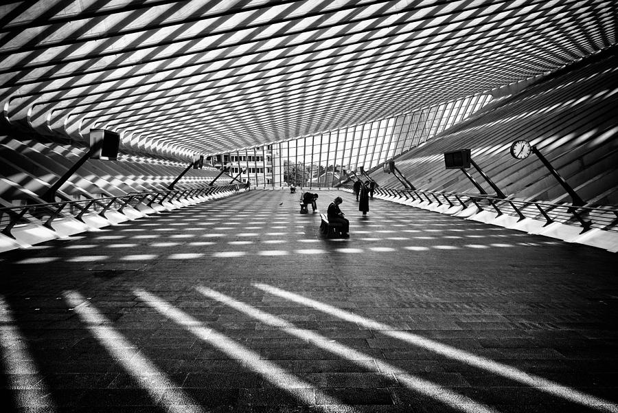 Architecture Photograph - The Checkerboard ... Between Shadows And Light ... by Christian Delvaux