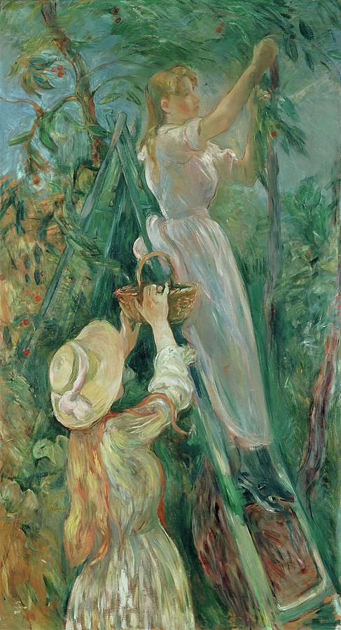 The cherry-pickers. Canvas. Painting by Berthe Morisot -1841-1895-
