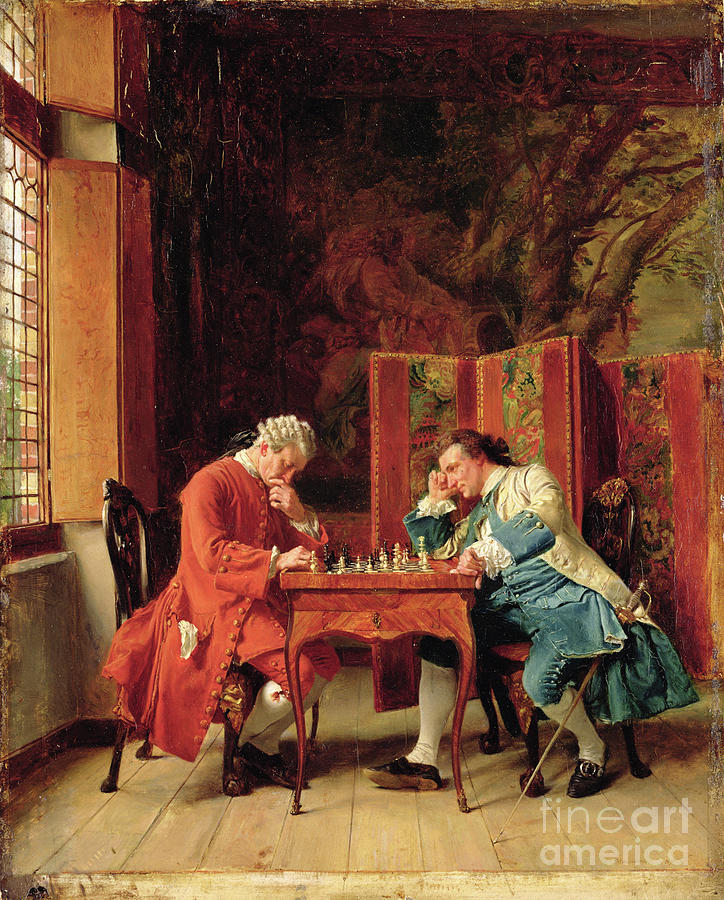 The Chess Players, 1856 Painting by Jean-louis Ernest Meissonier